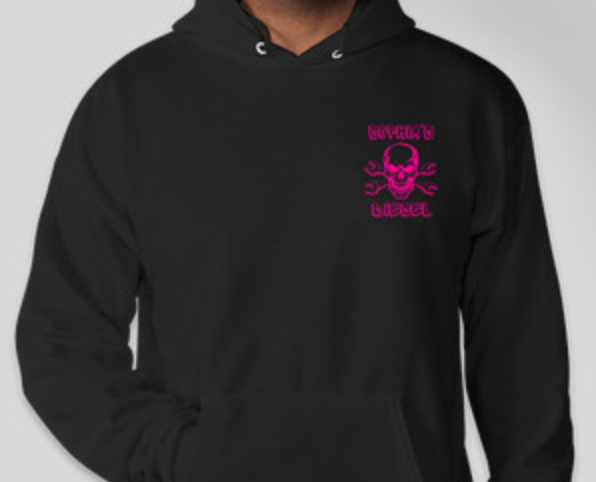 Sophia's Diesel Skull Hoodie Black + Pink
